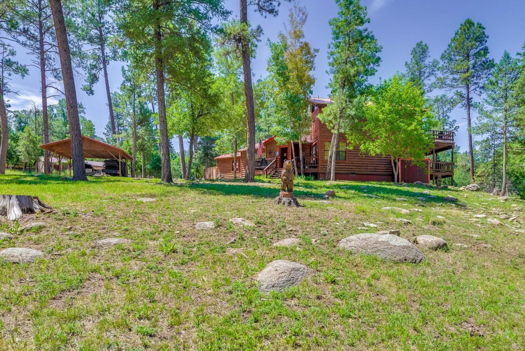 Unique Bear Country Cabin In Ruidoso With Hot Tub! Eksteriør billede